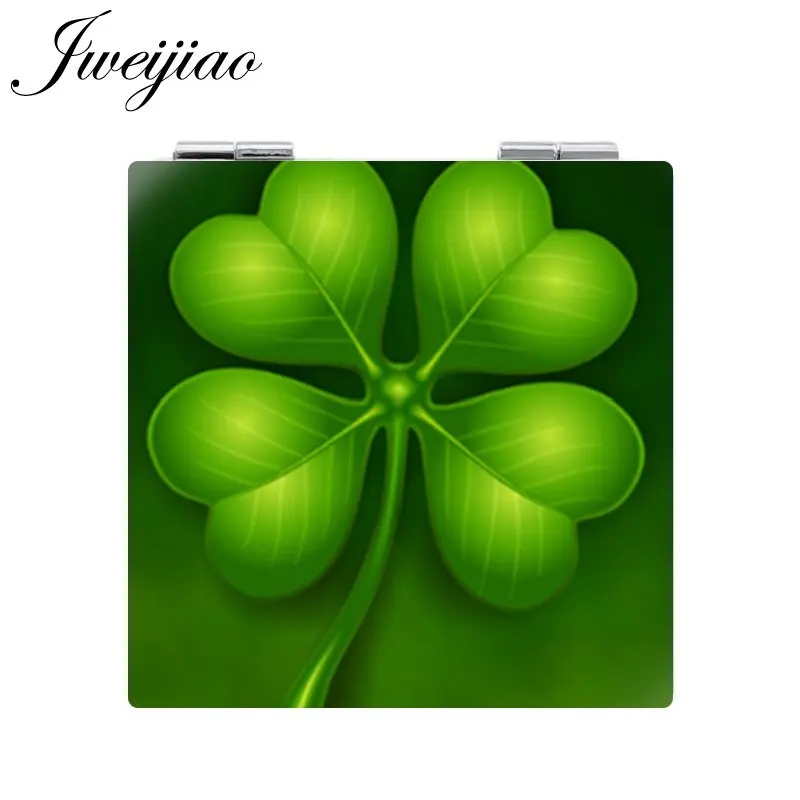 

JWEIJIAO Lucky Clover Portable mirror 2019 new DIY Decoration photo Printing Compact mirror 1X/2X Magnifying Mirrors QF315