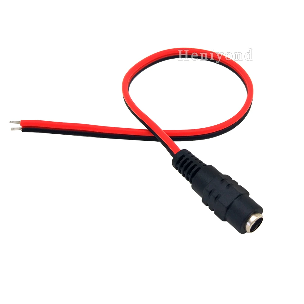 10pcs/Lot, 25cm 2.1*5.5mm DC Power female Cable Pigtail Plug Adapter Tail Extension For CCTV Cameras 12V