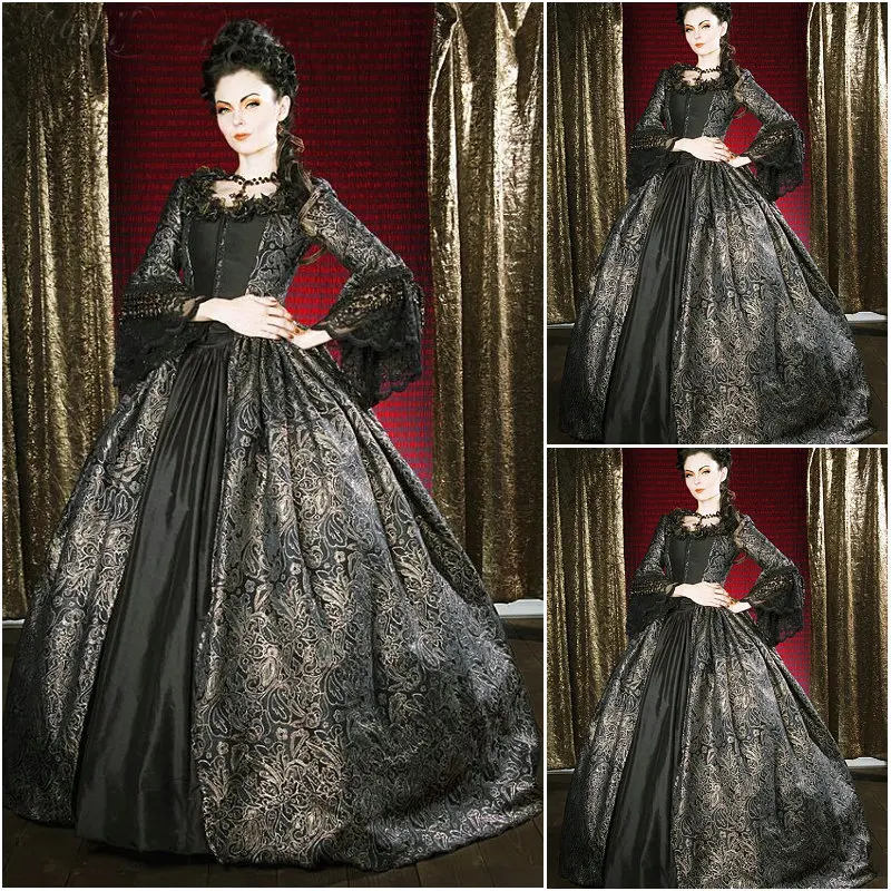 

History!Customer-made 18 Century Vintage Costumes Renaissance Dress Steampunk dresses Gothic Cosplay Halloween Dresses C-1185