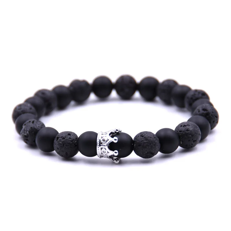 Couple Bracelet Charms Stone Beads Men Jewelry Crown Bracelets For Women Bangles Pulseira Couple Bracelet Charms Stone Beads Men Jewelry Crown Bracelets For Women Bangles Pulseira