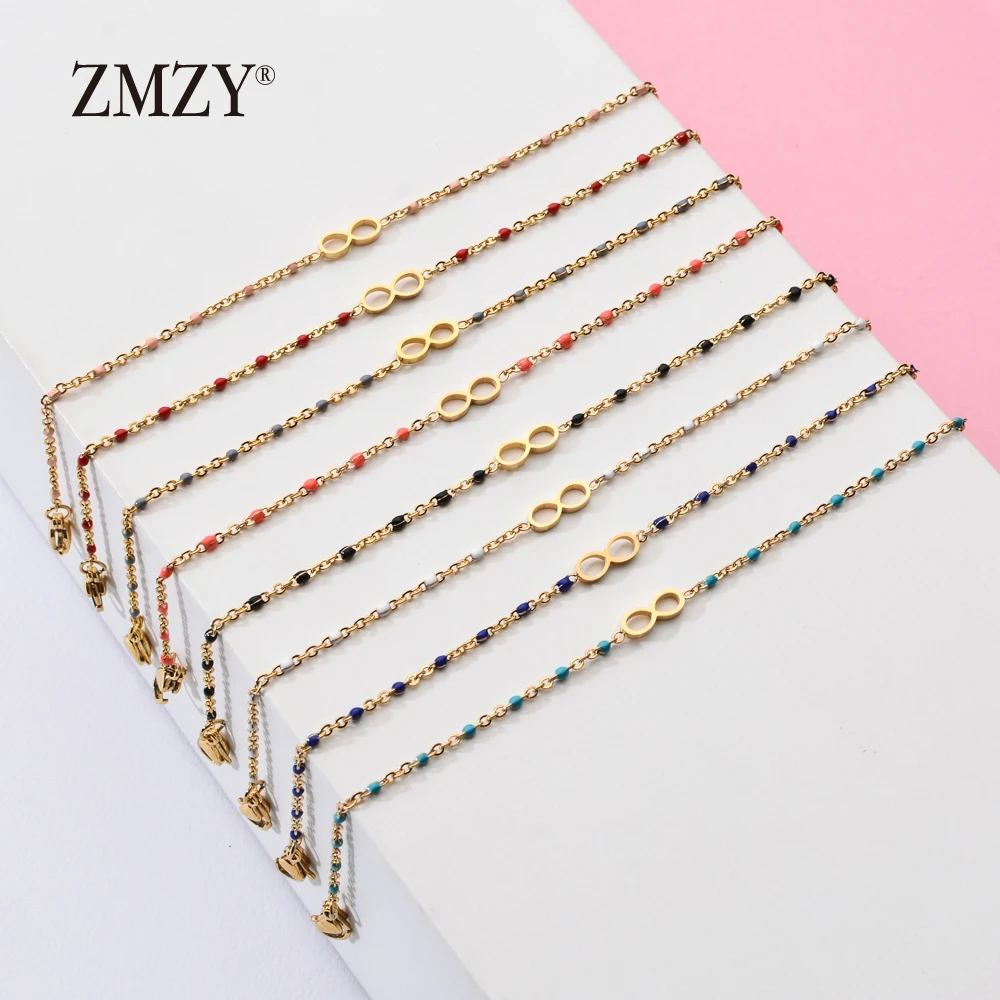 

ZMZY New Arrivals Fashion Simple Infinity Charm Bracelets For Women Jewelry Stainless Steel Bracelet Gold Color Hand Chain