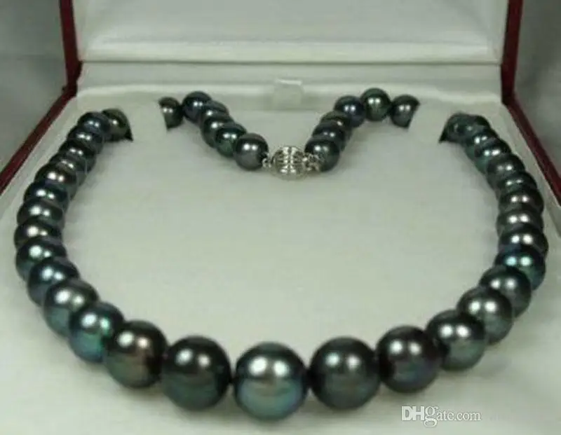 

FFREE SHIPPING**8-9MM Natural Black Akoya Cultured Pearl Fashion Jewelry Necklace 18" AA+