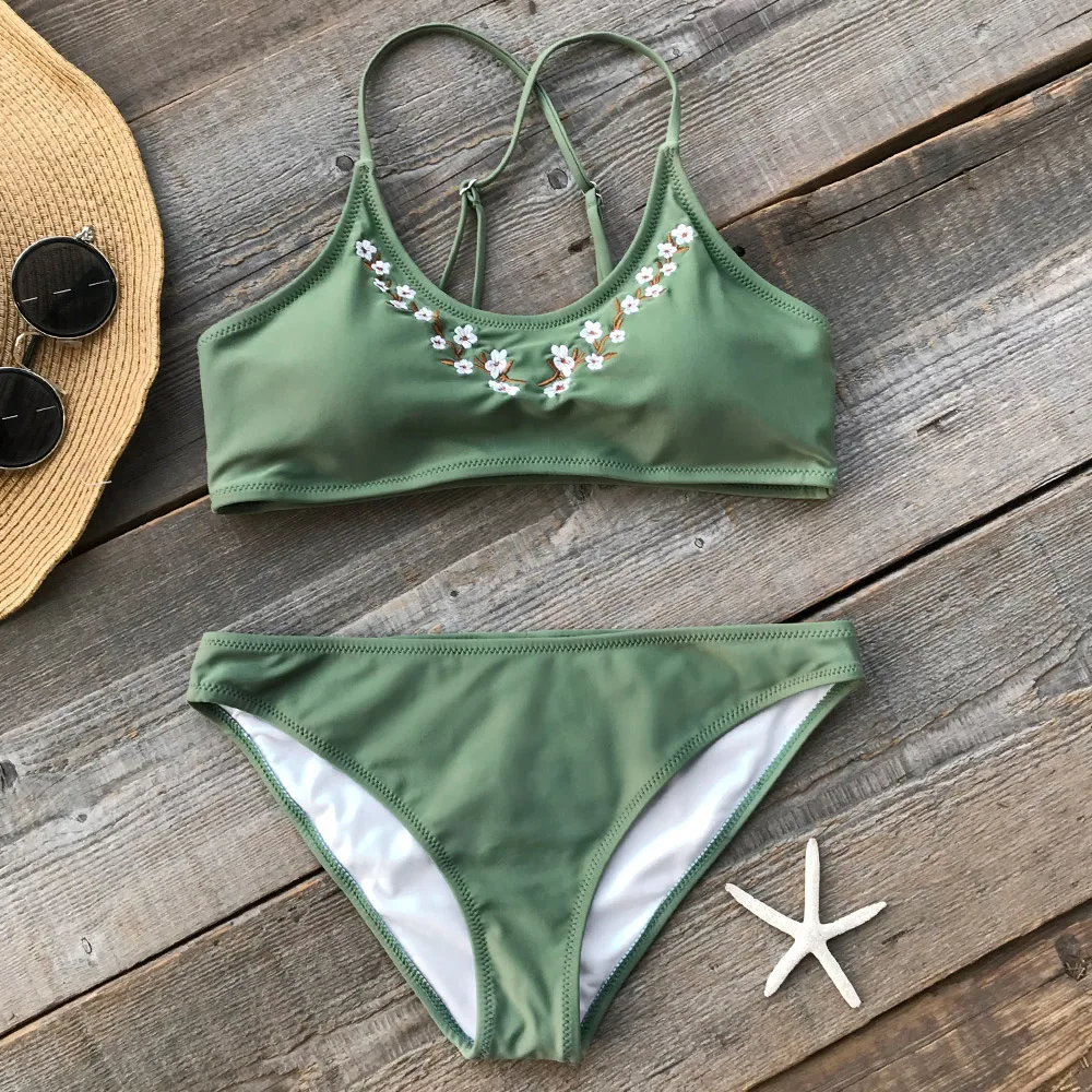 

Cupshe Dreams Link Tank Bikini Set Summer Swimsuit Beach Bathing Suit Swimwear Brazilian Biquini monokini