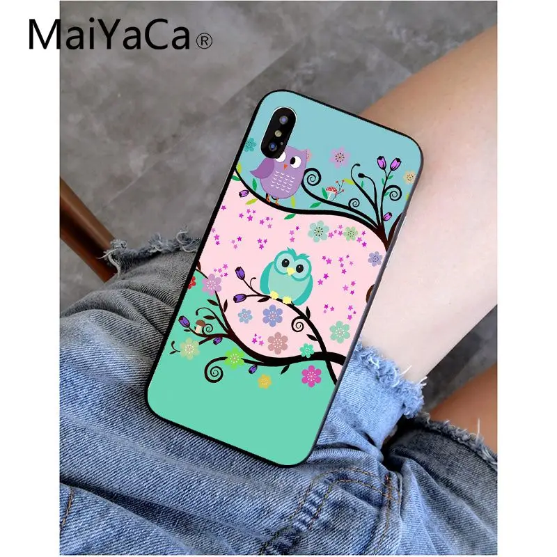 MaiYaCa Cute Carton Owl Painted Beautiful Phone Accessories Case for Apple iPhone 8 7 6 6S Plus X XS MAX 5 5S SE XR Cellphones MaiYaCa Cute Carton Owl Painted Beautiful Phone Accessories Case for Apple iPhone 8 7 6 6S Plus X XS MAX 5 5S SE XR Cellphones