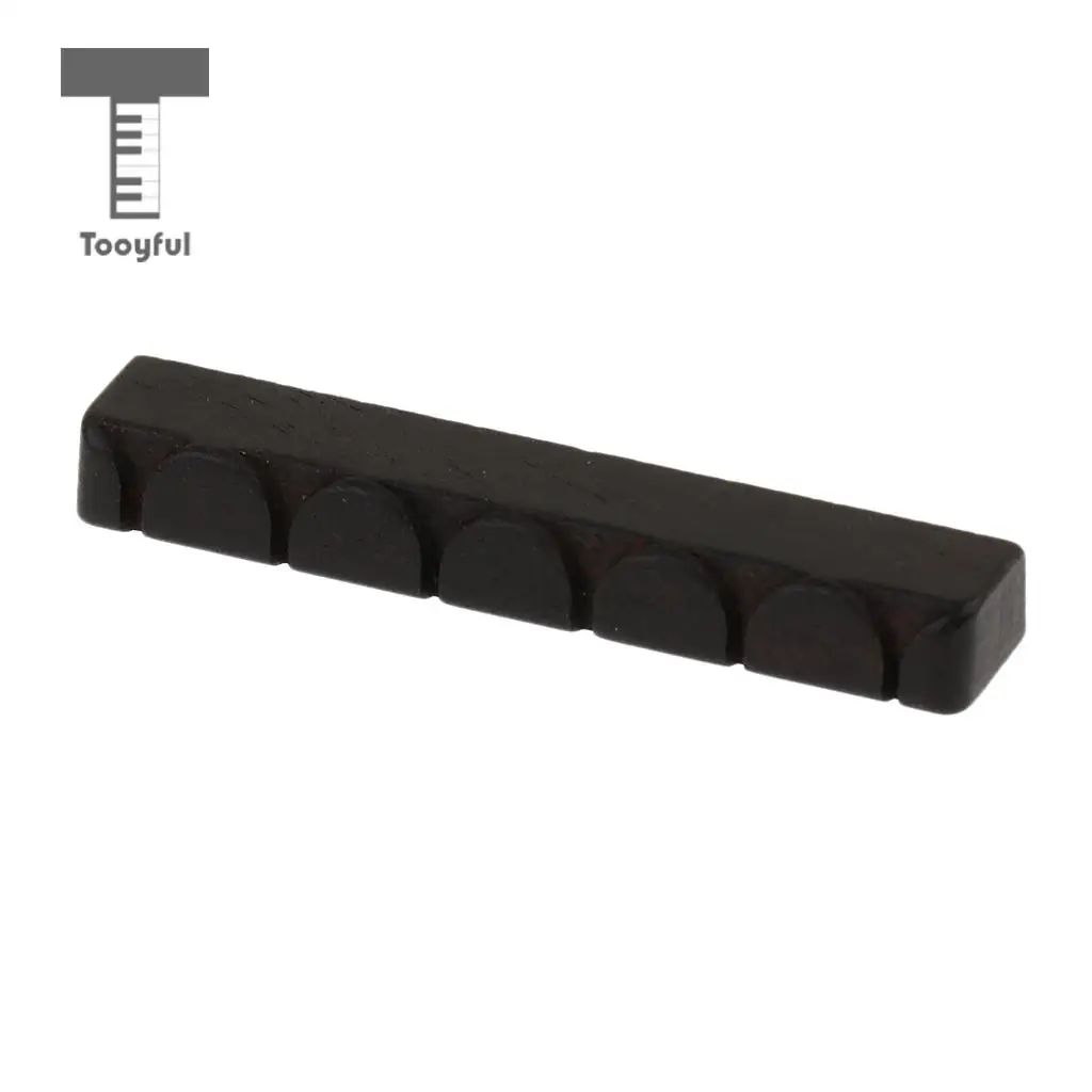 Tooyful Durable 6 String Ebony Slotted Nut Saddle for Classical Guitar Replacement Parts Black