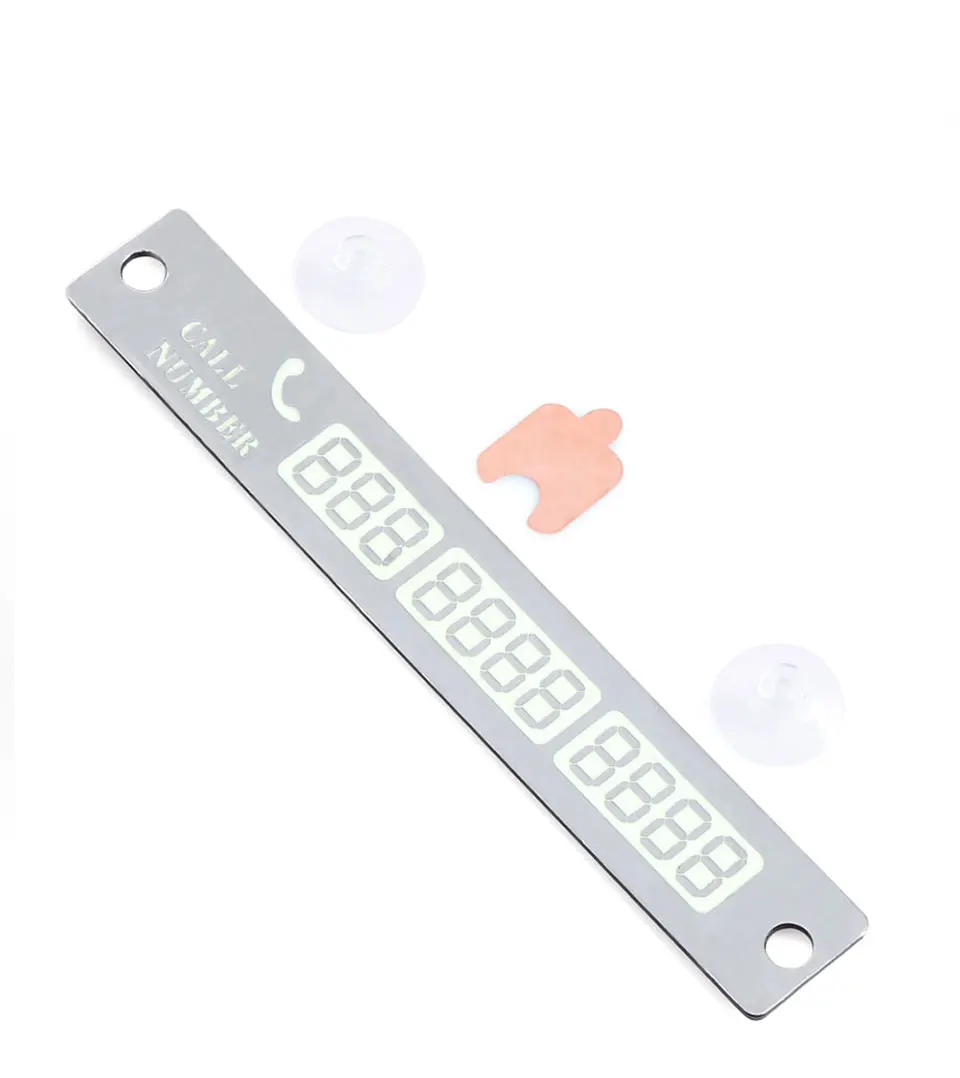 Night Light Temporary Car Parking Notification Card Telephone Number Plate Stickers Universal Auto Phone Number Card (4)