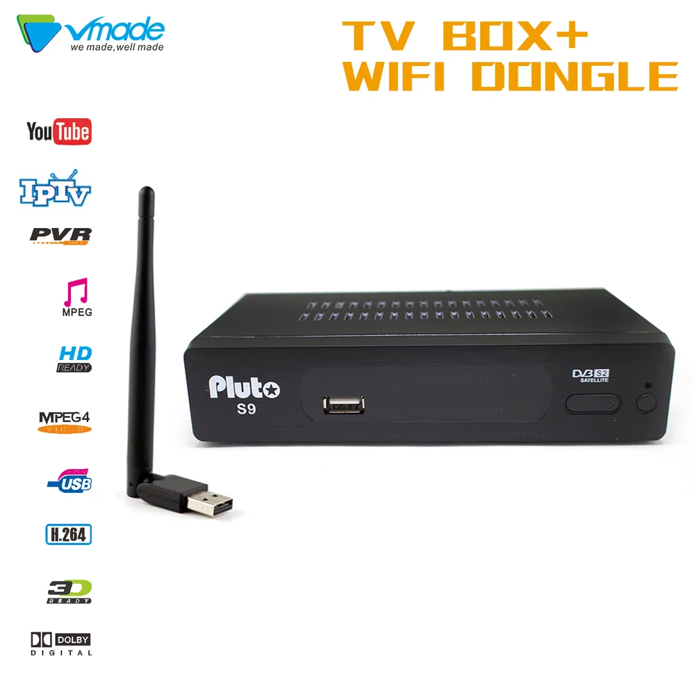 

Newest DVB S2 Pluto S9 FULL HD Digital Satellite TV Receiver Support CCCAM IPTV M3U WiFi connection network function set top Box