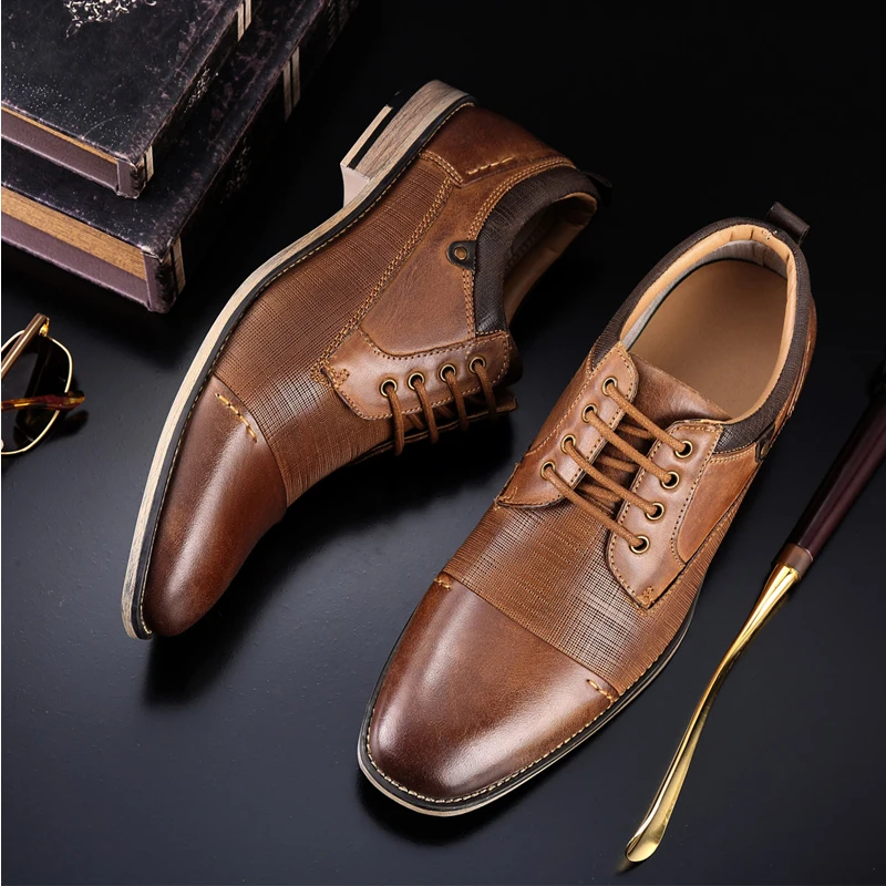 VRYHEID/брендовая мужская официальная обувь из натуральной кожи наивысшего качества Коровья кожа оксфорды мужские деловые модельные туфли Bullock большой размер 50