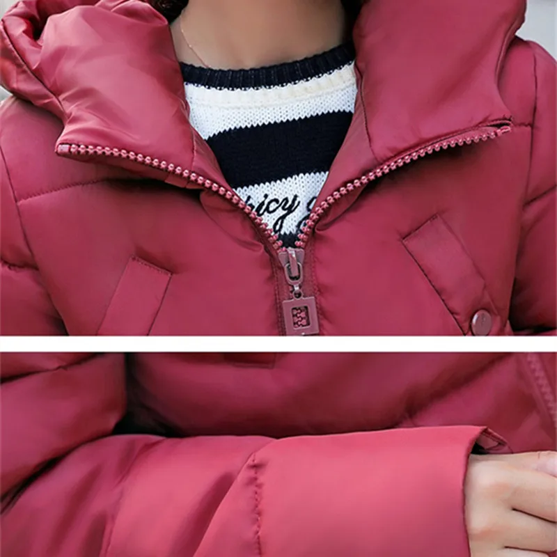 2019 Winter Cotton jacket Women Parkas Thicken Warm Hooded Top Plus size Fashion Students Cotton-padded jacket Long Coats Female
