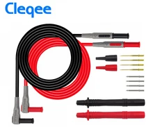 NEW Cleqee P1300A Probes for multimeter Replaceable gilded Multimeter probe Test Lead kits 4mm Banana Plug safety cap test probe cleqee p1800a 7 in 1 bnc electronic specialties test lead kit for multimeter automotive test probe leads kit