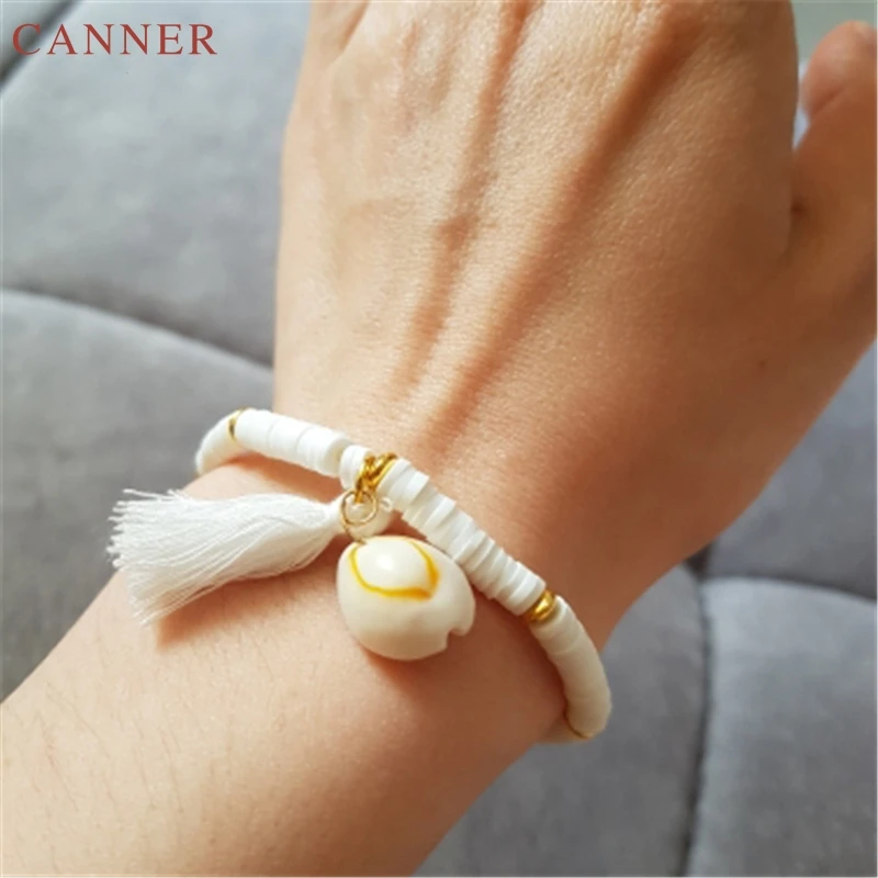 Handmade Tassels Sea Shell Charm Bracelets for Women Bohemain Rope Chain Weave Bracelet femme friendship gifts pulsera mujer C4
