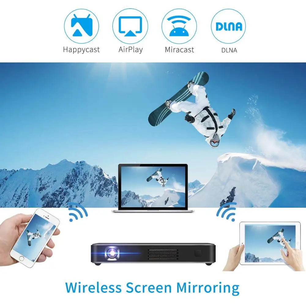  Vivicine P10 4K Mini ProjectorAndroid 6.0 Bluetooth4100mAh batteryHDMI USB PC Game Mobile Pocket Pr