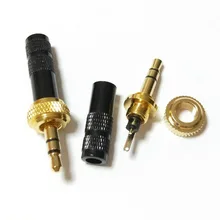 100 шт. Мини 3,5 мм винтовой замок стерео разъем позолоченные пайки