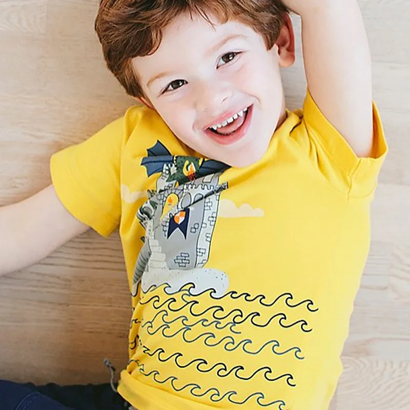 

Cotton A Kids tshirt Short Sleeve for 18Months to 6T Dragon Castle