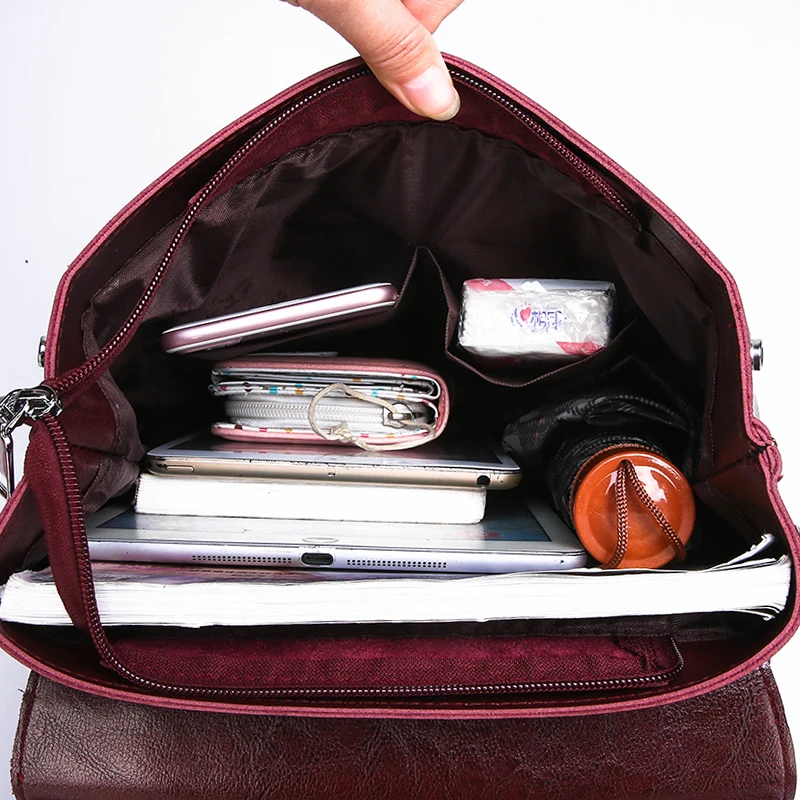 Женский Школьный рюкзак, рюкзак для ноутбука, вечерние однотонные рюкзаки из искусственной кожи на молнии, черные модные подростковые рюкзаки для девочек, Mochilas Bookbags