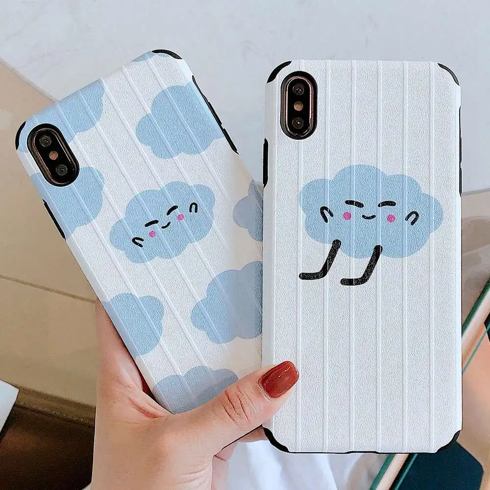KISSCASE Cute Cloud Phone Case For iPhone 7 Plus Girly Cartoon Cases 6 6S 8 X XS MAX XR Soft Back Cover Coque |
