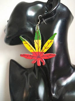

Free shipping!! 5pair/lot Weed wood earrings