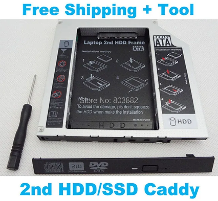 Add 2nd HDD SSD Hard Drive caddy for Acer Aspire 5680 6920 5570Zdisk