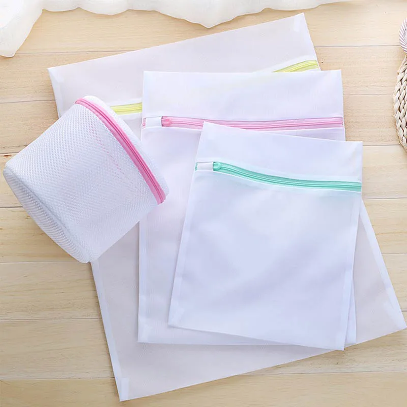 

Colorful Zippered Laundry Bag Foldable Nylon Bag Bra Socks Underwear Laundry Clothes Washing Protection Net Mesh Bags 15 sizes