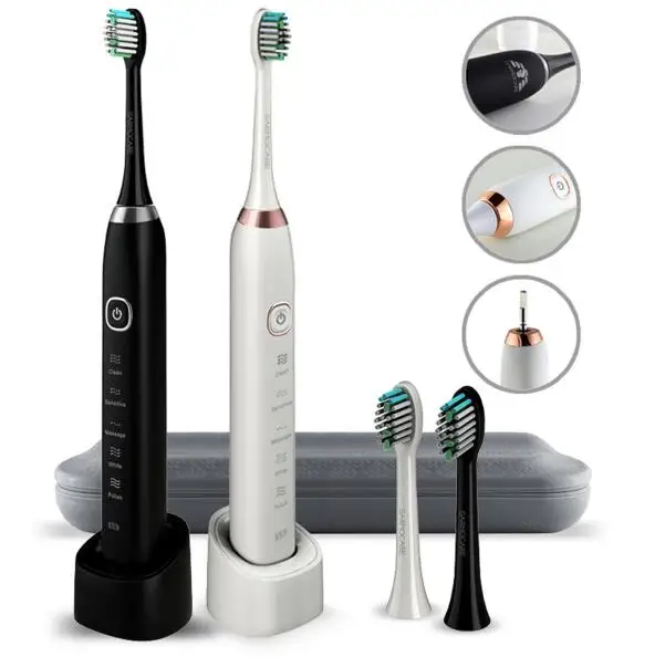 Ultrasonic Sonic Electric Toothbrush 5 models Wireless rechargeable battery IPX7 Waterproof Inductive charger LED indicator 5