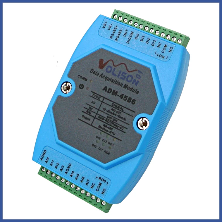 8-way 4-20 MA Current Acquisition 4-way Switch Input 2-way Relay Output IO Acquisition Module RS485