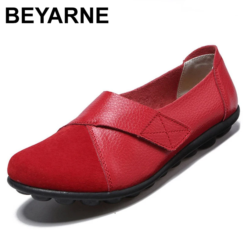 BEYARNEWimen/обувь на плоской подошве в стиле пэчворк SuedeLeather Нескользящая модная обувь