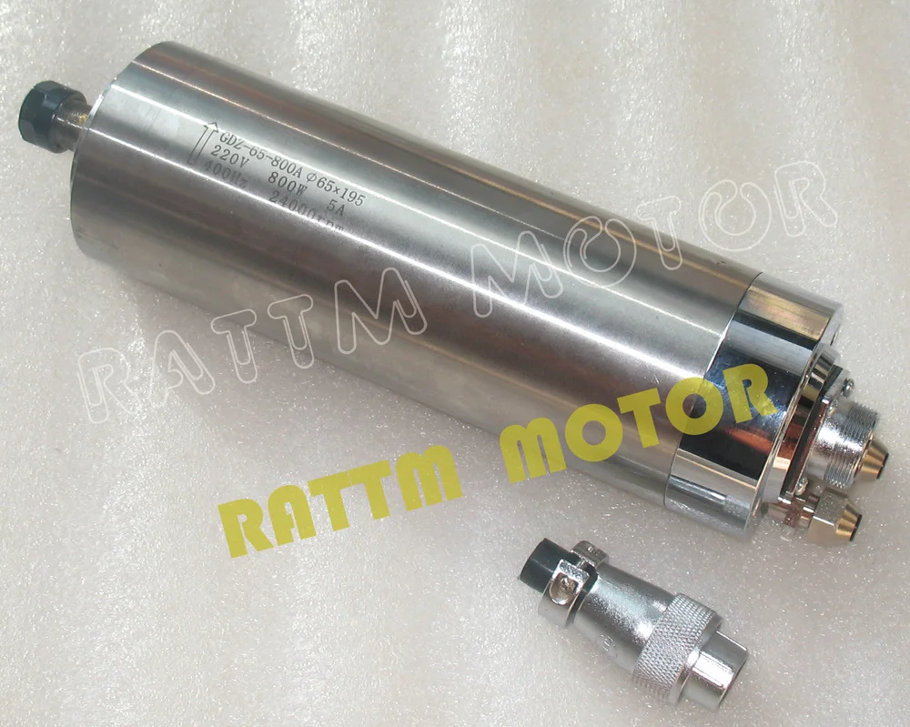 

Machine Tool Spindle 4 bearing 0.8KW 220V Water-cooled Spindle motor,ER11,24000rpm,65x195mm Engraving milling grind