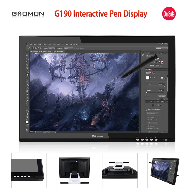 Promotion New GAOMON G190 19 Inches Interactive Pen Display LCD Touch Sreen Monitors Graphic font b