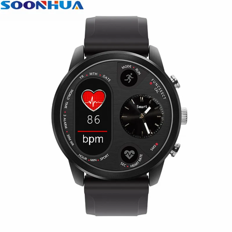 

SOONHUA Stainless Steel IP68 Waterproof Bluetooth Smart Watch Remote Camera Message Call Reminder Calorie Heart Rate Smartwatch