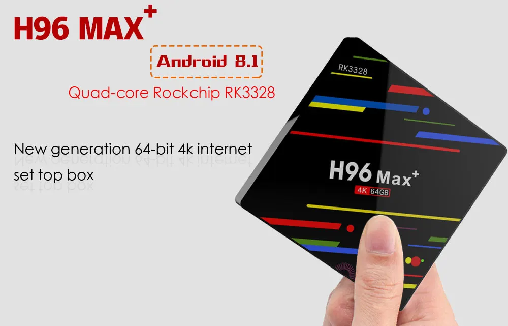 H96 MAX плюс Смарт Android 8,1 Rockchip RK3328 4G 64 г USB3.0 H.265 4 К Wi-Fi 2. 4G/5 г коробка Поддержка Netflix/ли/EuropeIPTV коробка