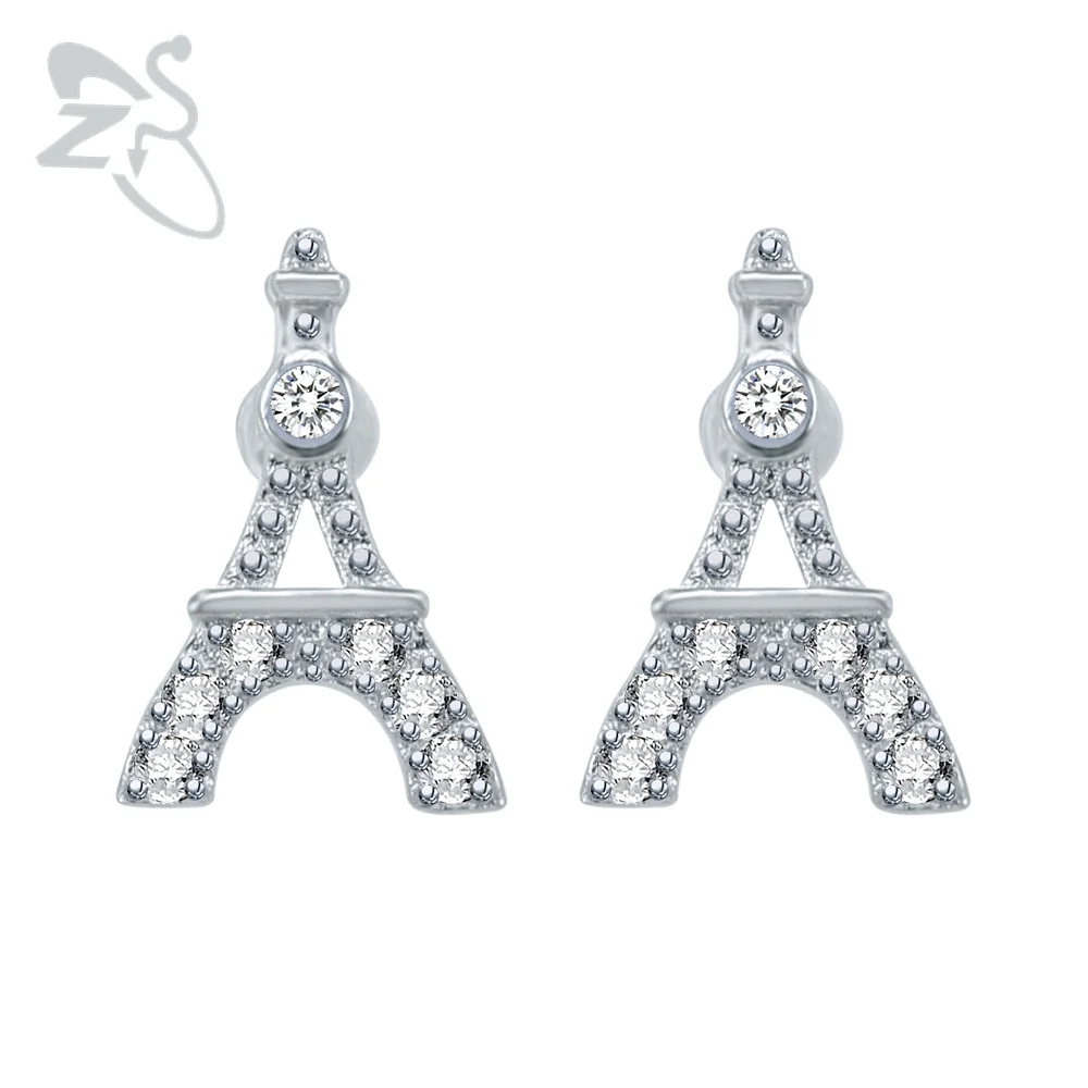 

Eiffel Tower Ear Stud Romantic Design Women's Earrings 925 Sterling Silver Earrings Brincos Piercing Jewelry Female Girl Gift