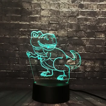 

2017 New Curious Animal Tyrannosaurus 3D Lamp Dinosaur Shape Toy 7 Colors Change USB Touch Table Night Light Desk Decor Kid lamp