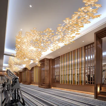 

Creative Maple Leaf Ceiling Pendant Decorations Home Sales Department Hotel Soft Corridor Playground Aerial Pendant Wedding Use