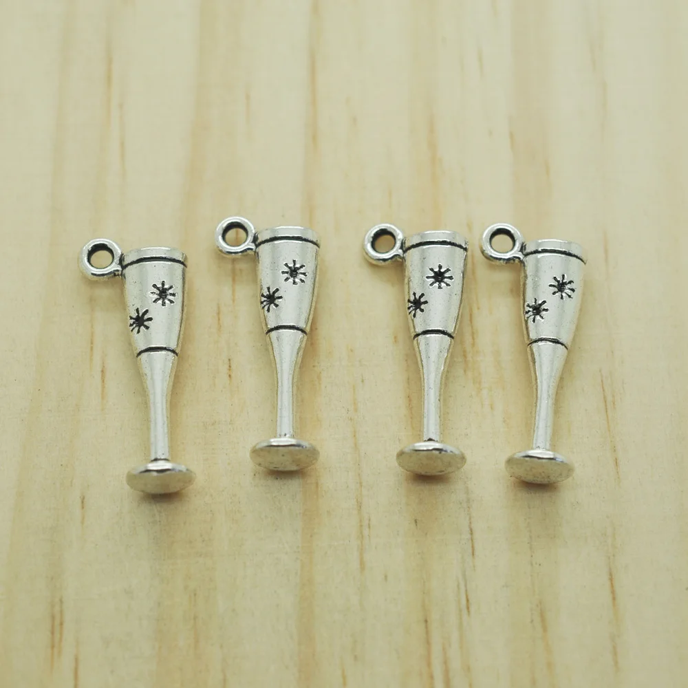 40 шт. Старинное серебро 3D Бокал Кубок подвески Подвески 20x5 мм|charm pendant|cup charmsilver charm
