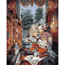 YIKEE декоративный холст масло ЖИВОПИСЬ по номерам, Краска по количеству взрослых скрипка