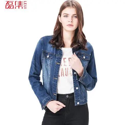 denim dark leiji washed autumn solid jacket cotton plus light jackets jeans