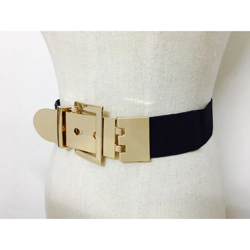 Hot Fashion Hip Hop Gold Metal Pin Buckled Waist Belt Women adjustable elastic belt for Women Accessory