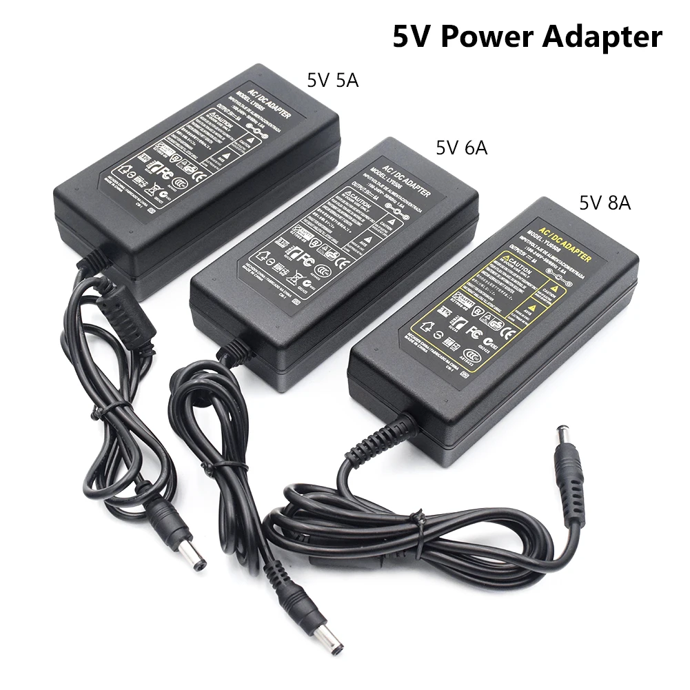 

5V 12V 5A 6A 7A 8A Power Supply Adapter Converter Module Transformer Charger For Strip Light Without Cord for Wireless Router
