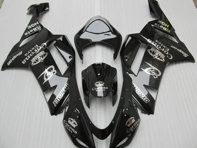 Набор обтекателей для мотоциклов KAWASAKI Ninja ZX6R 636 07 08 ZX 6R 2007 2008 zx6r ABS глянцевый черный