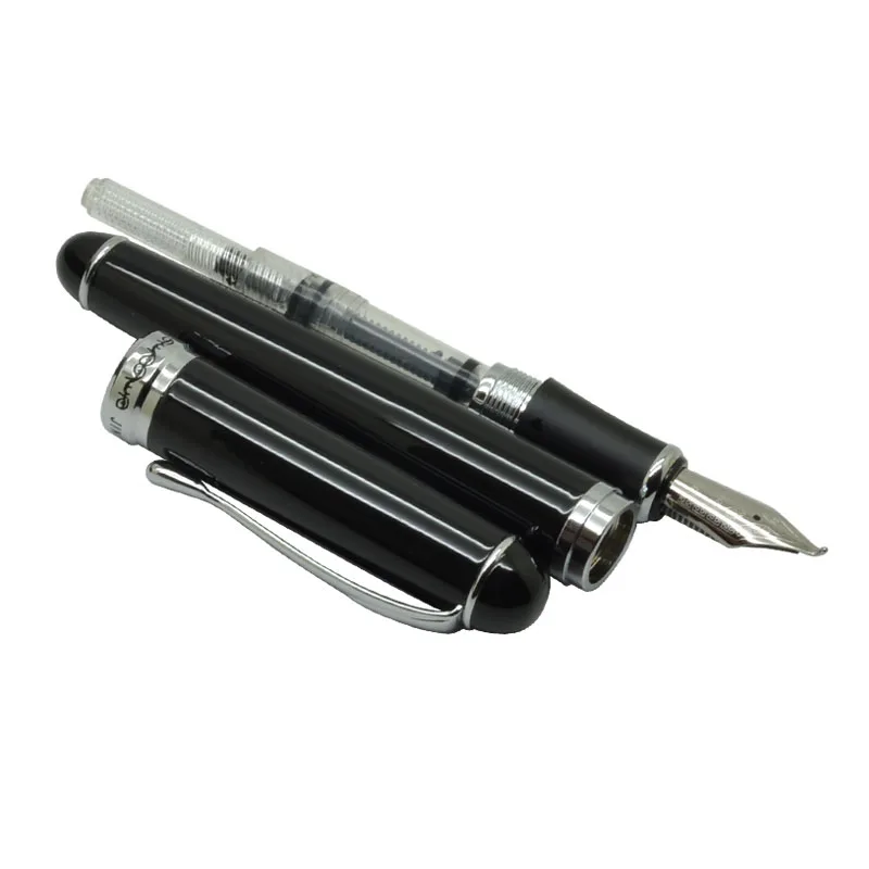 Jinhao X750 гладкий черный и серебряный зажим 1,0 мм Изогнутый наконечник каллиграфия ручка Высокое качество металл авторучка Рождественский подарок ручки