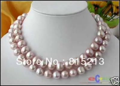 

FREE SHIPPING>@@> N1605 REAL 32" 12MM ROUND LAVENDER FRESHWATER PEARL NECKLACE