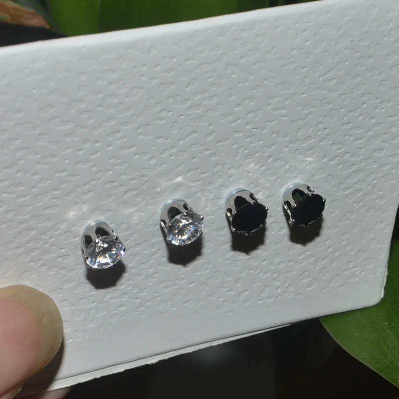 6MM earring cubic zirconia Non Pierced fake Earrings Faux