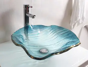 

Glass China Artistic Art wash basin glass Counter Top Wash Basin Bathroom Sinks