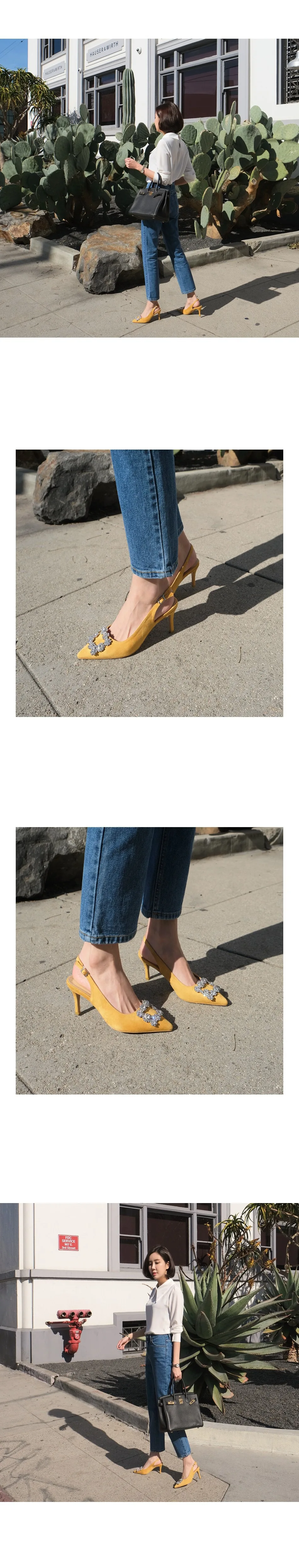 ZHENZHOU светлый цвет, разноцветные стразы замшевые Для женщин высокие ботинки на каблуках модельная обувь на выход в Свадебные туфли из органической кожи 6/10 см