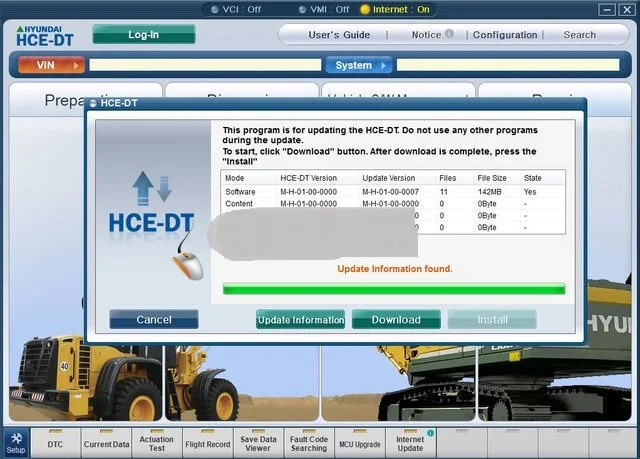 Экскаватор диагностическое программное обеспечение (HCE-DT) Диагностический 2021 с