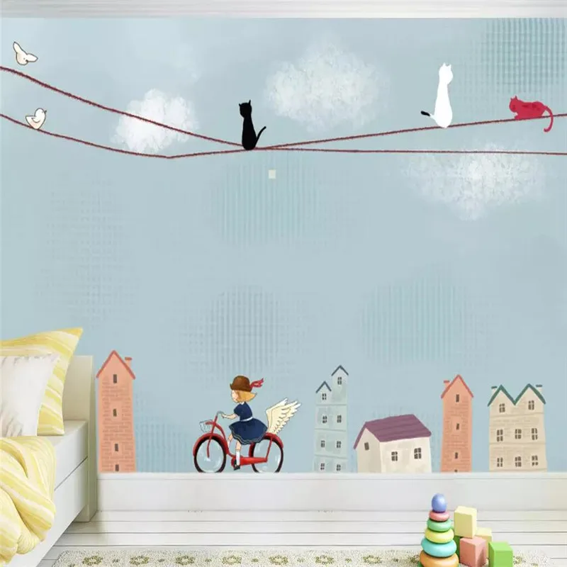 City cartoon children's room background wall professional production mural factory wholesale wallpaper mural poster photo wall City cartoon children's room background wall professional production mural factory wholesale wallpaper mural poster photo wall