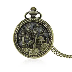 Карманные часы цинковый сплав с Стекло плоские круглые античная бронза цвет покрытием свинца и кадмия 40-50 мм продавец ПК