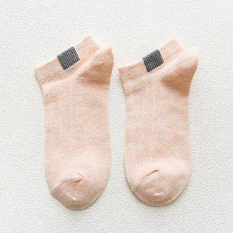 Urgot/5 пар, женские удобные хлопковые носки в полоску, женские тапочки, короткие носки по щиколотку, пять цветов, высокое качество, новая мода - Цвет: A