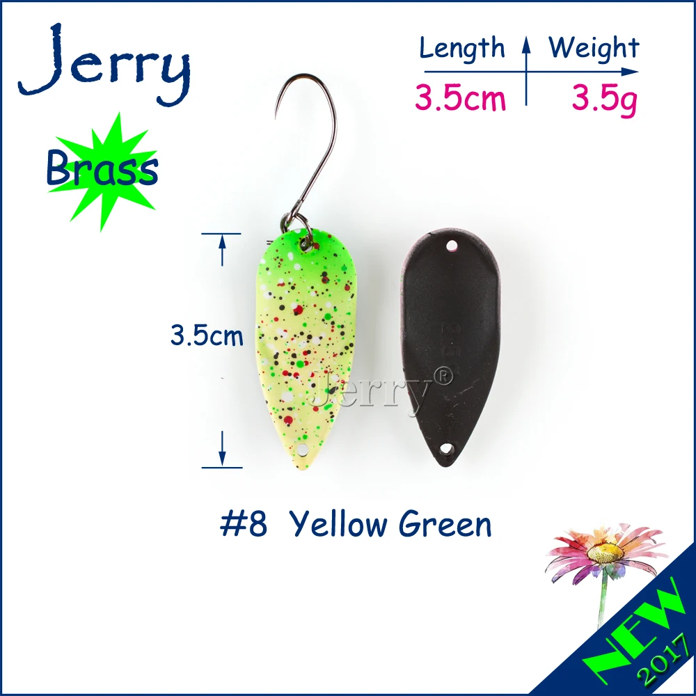 Jerry 1 unid 2,5G 3,5g área y corriente de pesca cucharas japonés calidad lago trucha cuchara señuelos spinner cebo pesca