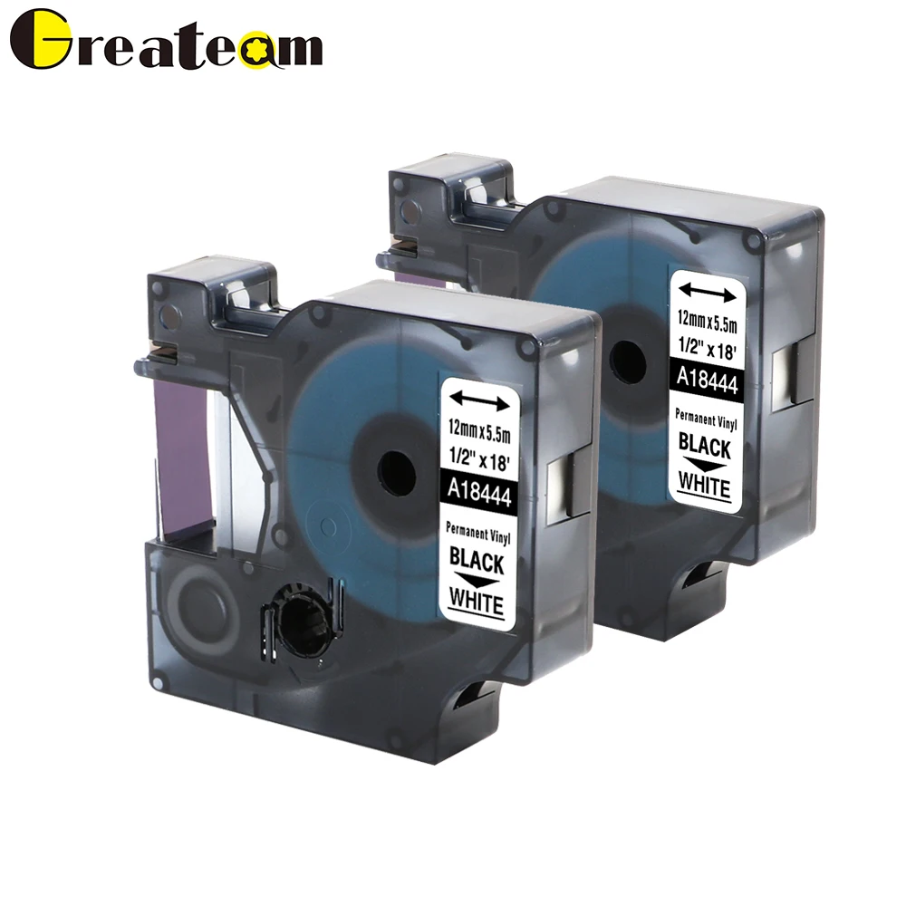 Greateam 2pcs/lot 18444 Compatible for DYMO Rhino IND Vinyl Industrial